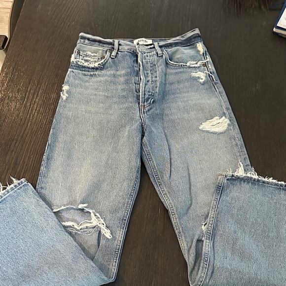 Agolde 90s Women’s Ripped Light Blue Jeans - Picture 4 of 8